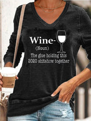 WINE V-neck Sweatshirt