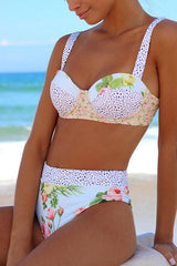 Floral Print High Waist Bikini Set