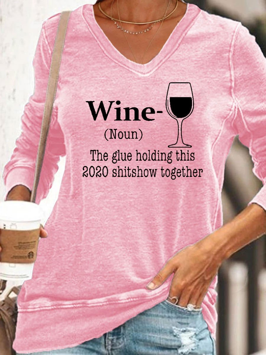 WINE V-neck Sweatshirt