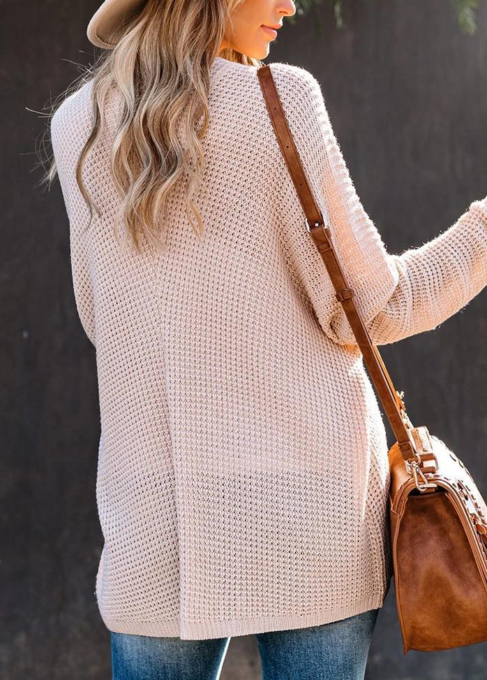 Long Sleeve Solid Color Casual Cardigan