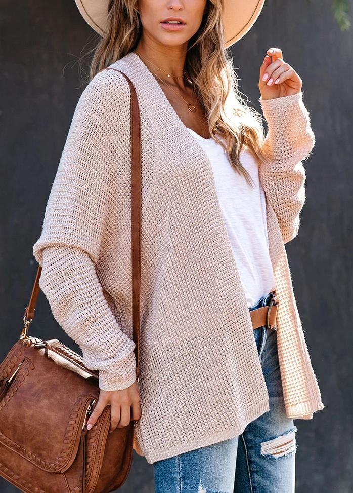 Long Sleeve Solid Color Casual Cardigan