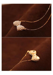 Elegant Girls Essential Faux Pearls Decoration Bow Necklace
