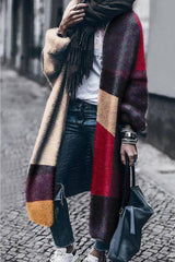 Casual Fun Color Block Knit Midi Cardigan