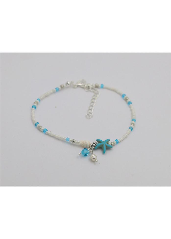 Faux Pearl and Starfish Decorated Anklet for Woman