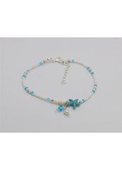 Faux Pearl and Starfish Decorated Anklet for Woman