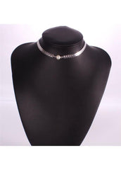Fishbone Chain Faux Pearl Embellished Necklace