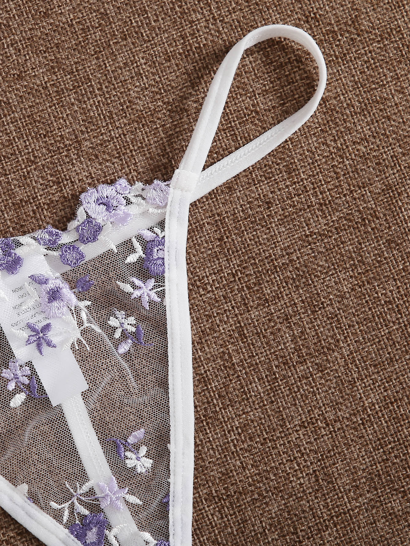 Floral Embroidered Mesh Underwire Lingerie Set