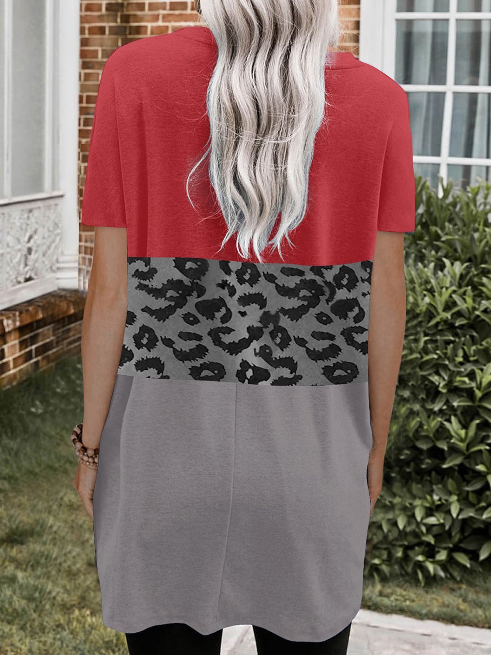 Leopard Print Short Sleeve Pocket Dress