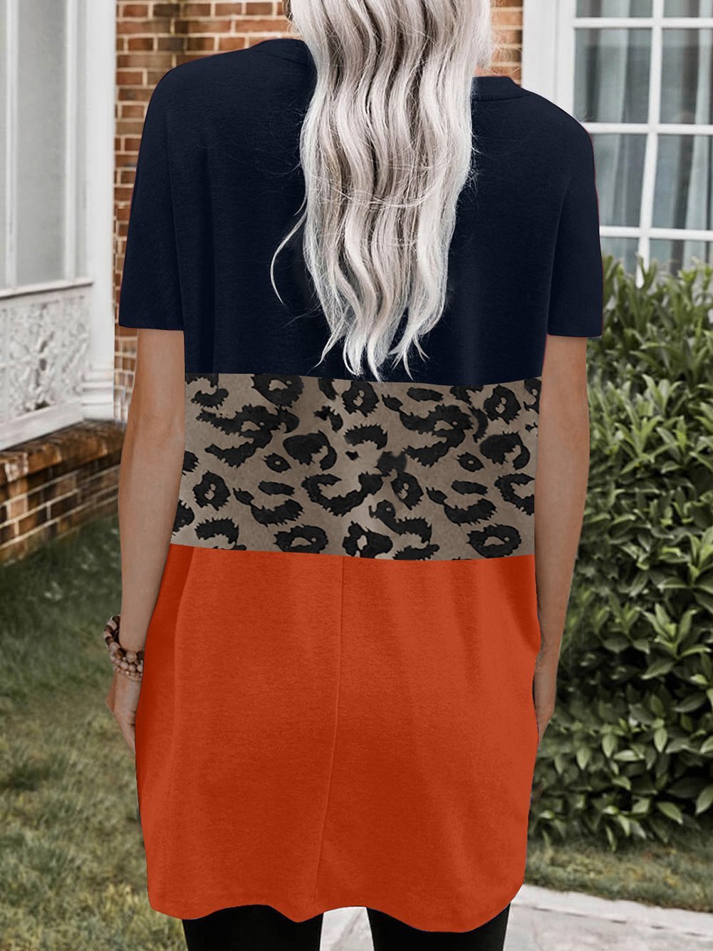 Leopard Print Short Sleeve Pocket Dress