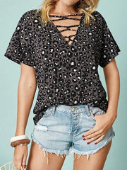 Leopard Print Short-sleeved Casual T-shirt