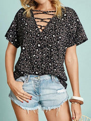 Leopard Print Short-sleeved Casual T-shirt