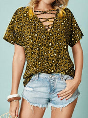 Leopard Print Short-sleeved Casual T-shirt