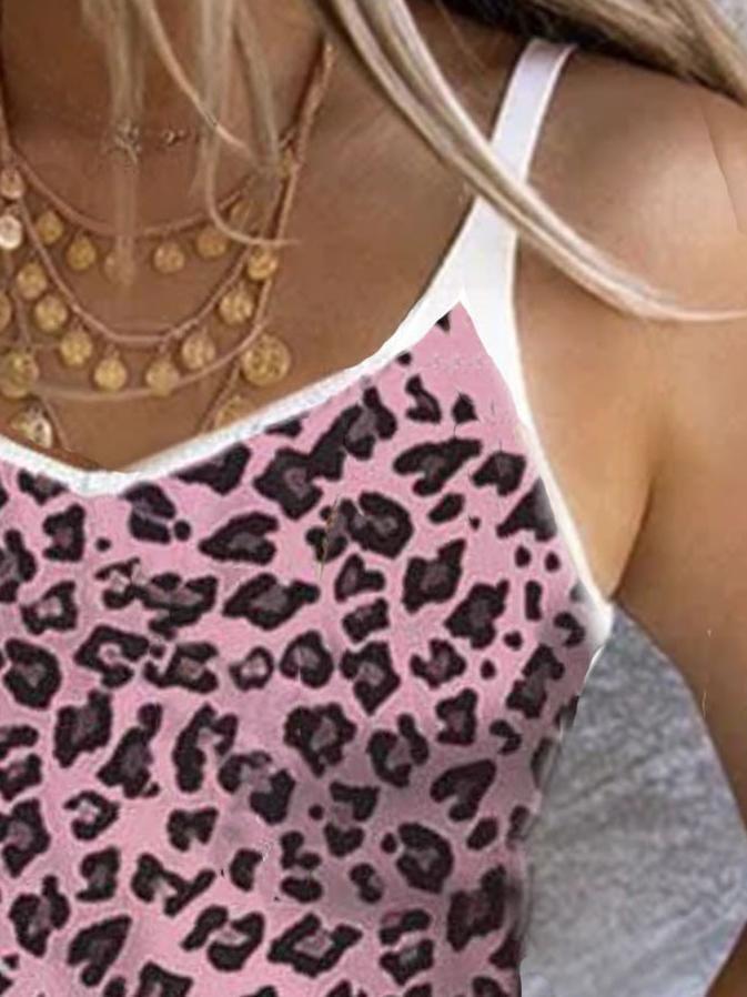 Leopard Print Stretch Camisole Top