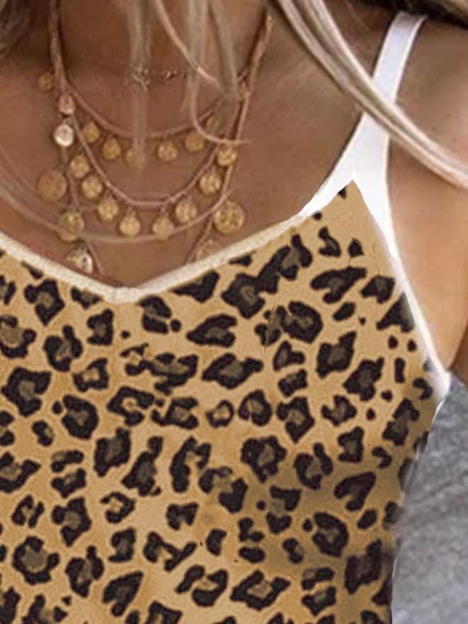 Leopard Print Stretch Camisole Top