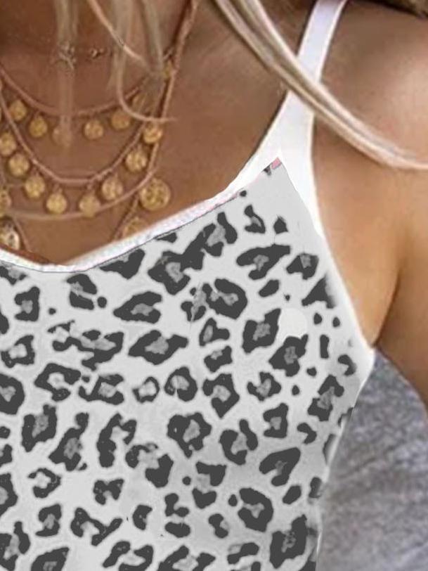Leopard Print Stretch Camisole Top