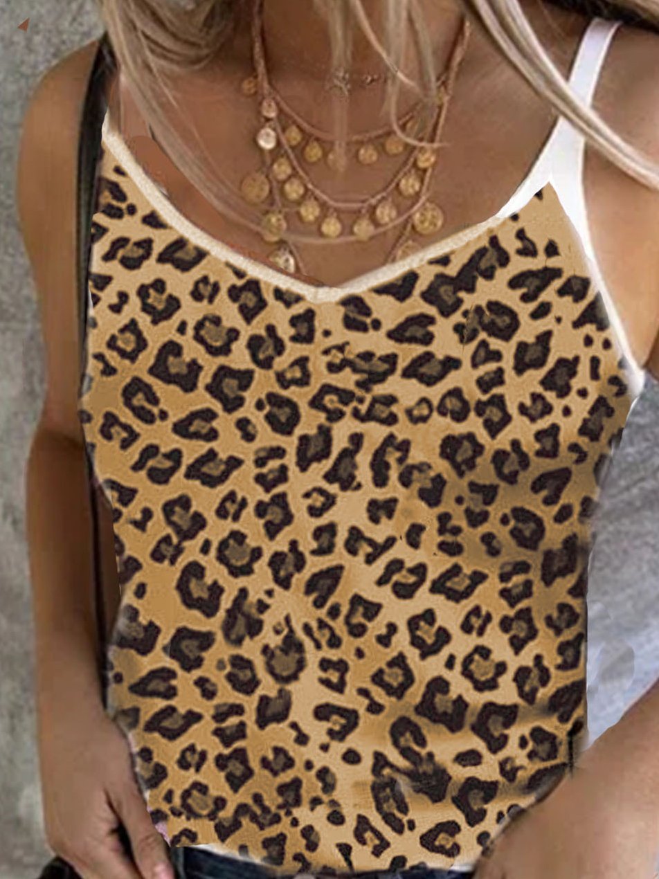 Leopard Print Stretch Camisole Top