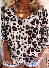 Leopard Printed Long Sleeve Shirt