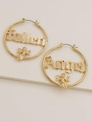 Letter Design Hoop Earrings