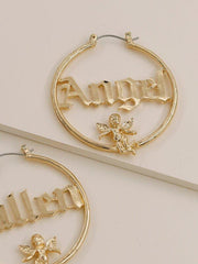 Letter Design Hoop Earrings
