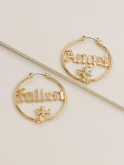 Letter Design Hoop Earrings