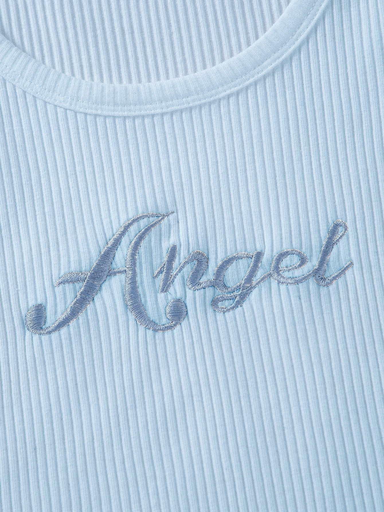 Letter Embroidery Rib-knit Crop Sweater Vest