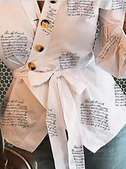 Letter Print Slim Tops