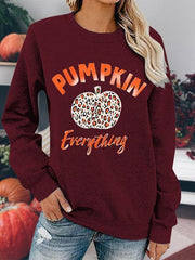 Leopard Pumpkin Printed Halloween Pullover