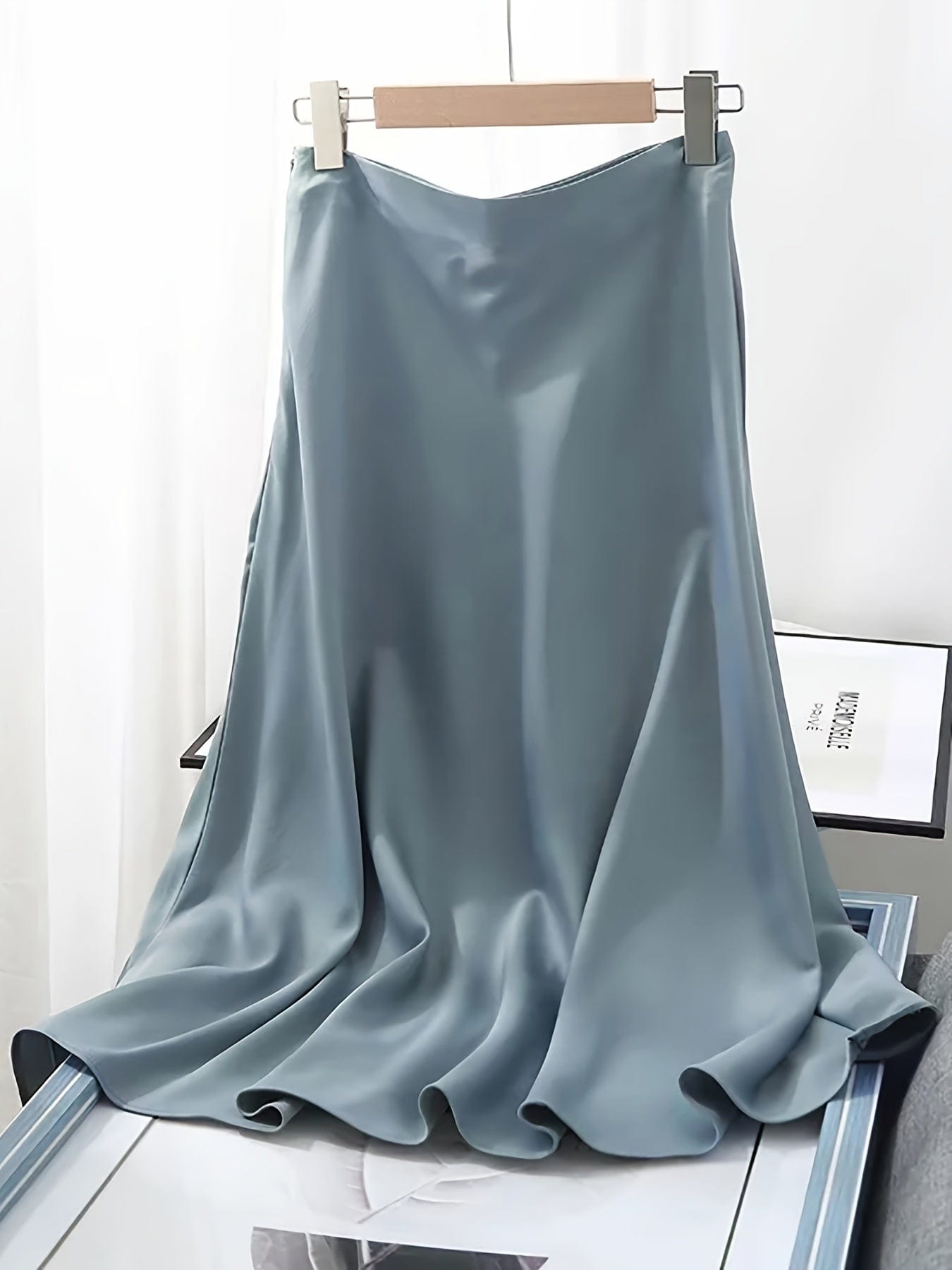 Solid Retro Chic Vintage Satin High Waist Maxi Dress