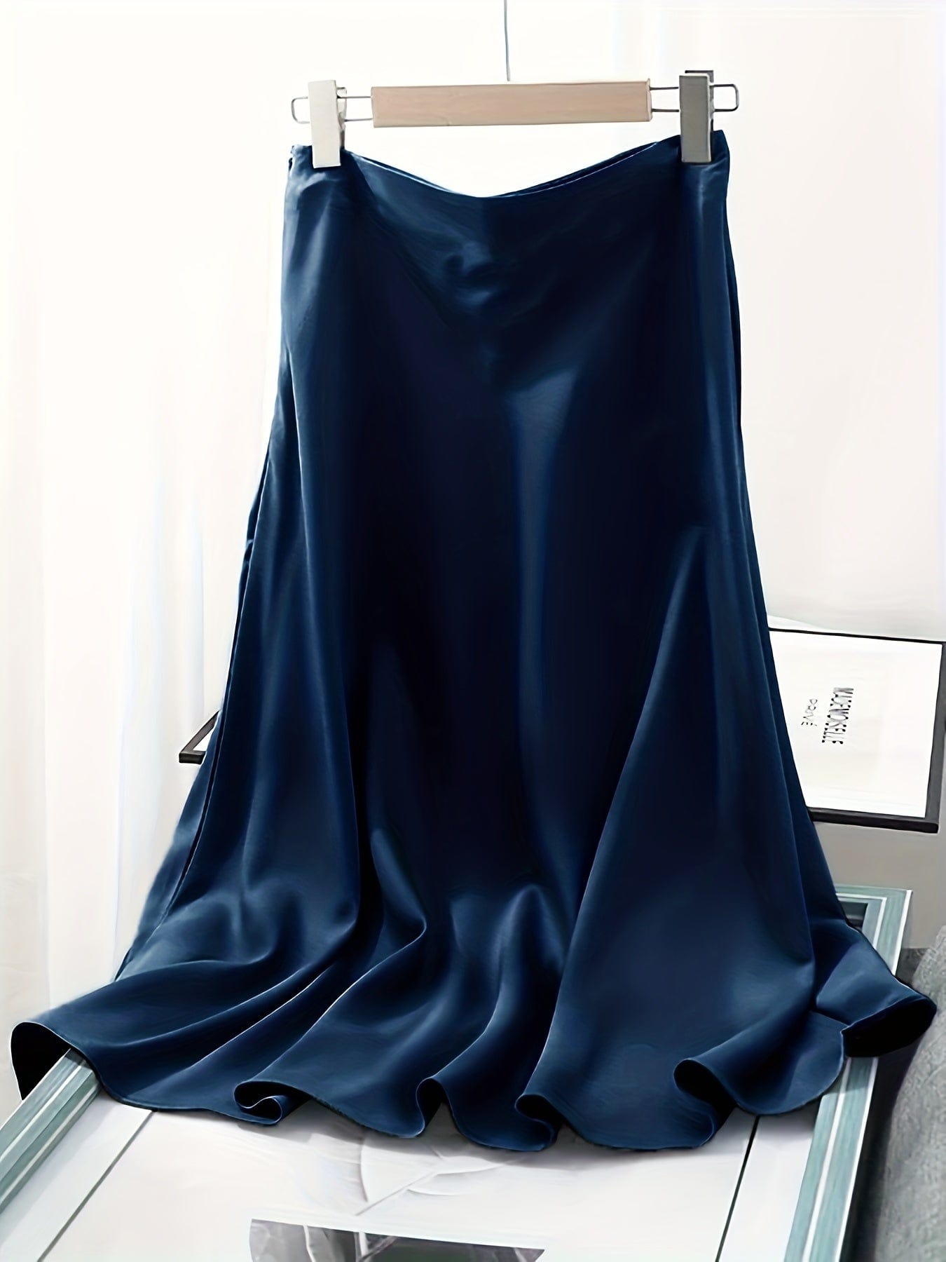 Solid Retro Chic Vintage Satin High Waist Maxi Dress