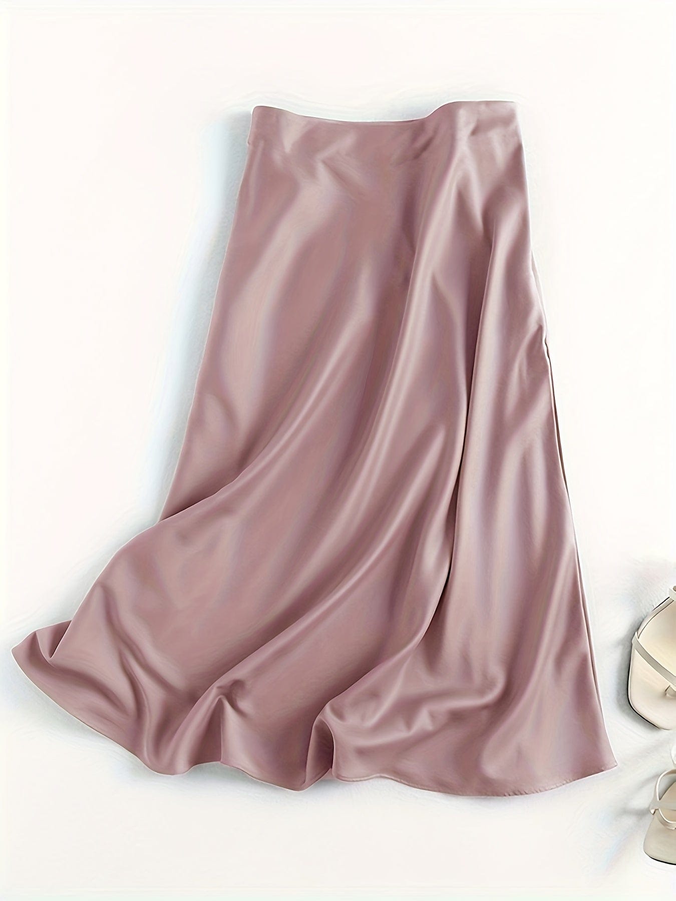Solid Retro Chic Vintage Satin High Waist Maxi Dress