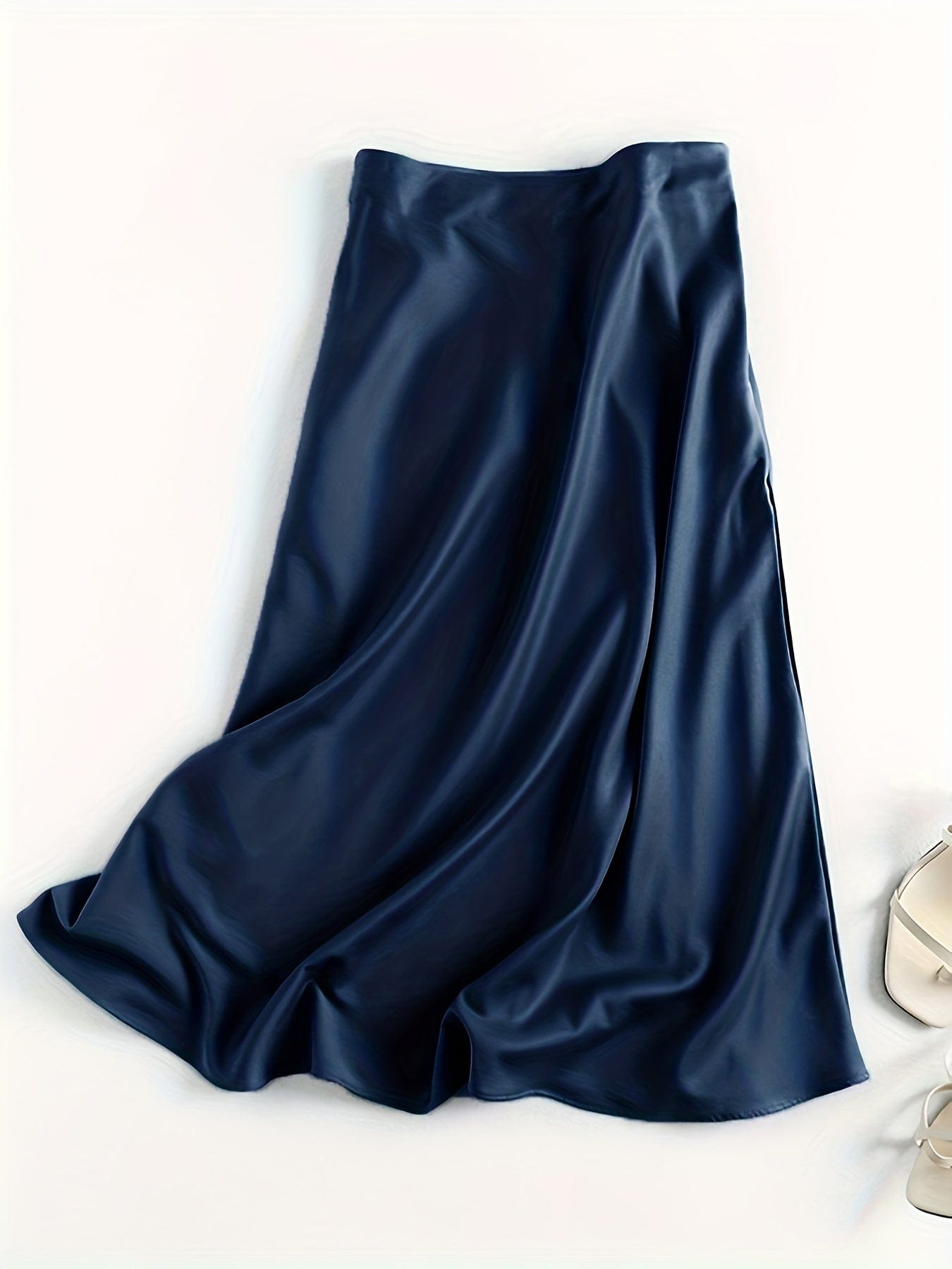 Solid Retro Chic Vintage Satin High Waist Maxi Dress