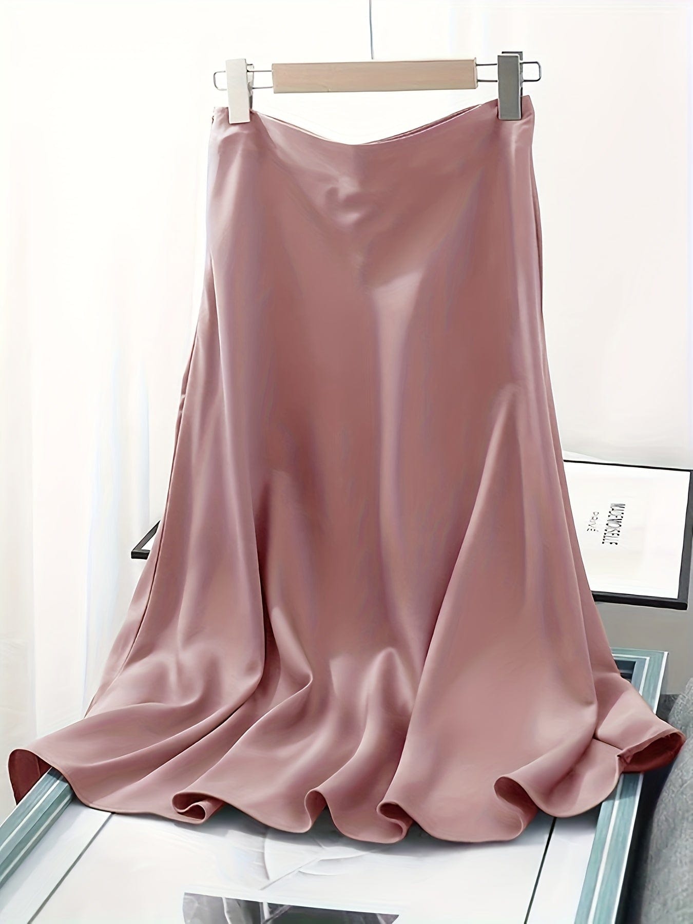 Solid Retro Chic Vintage Satin High Waist Maxi Dress