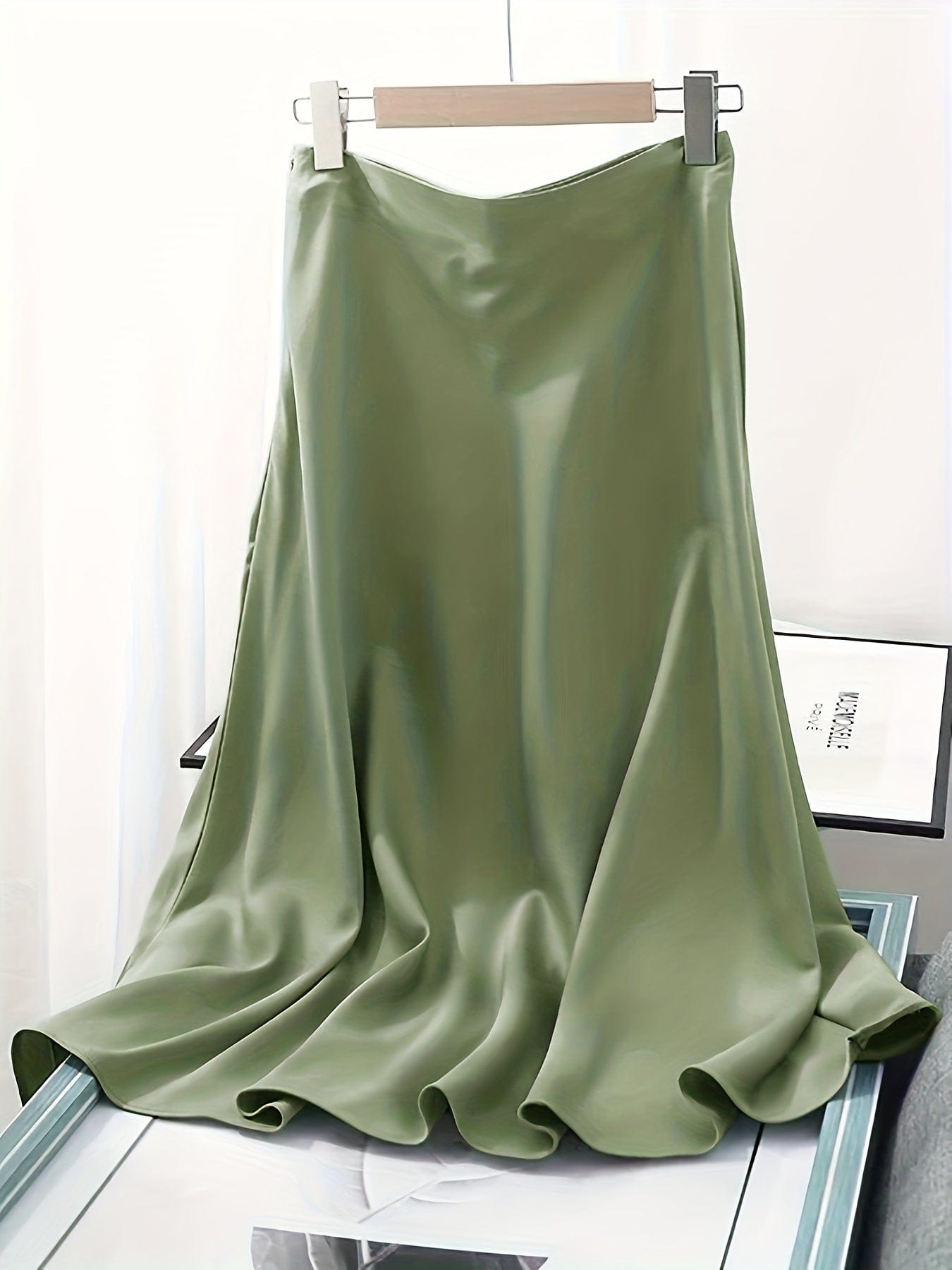 Solid Retro Chic Vintage Satin High Waist Maxi Dress