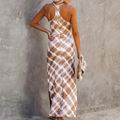Summer Sleeveless V-neck Side Split Casual Dress
