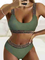Women's Bikinis Solid Vintage Metal Band Two Piece Swimsuit
