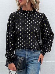 Women's Blouses Temperament Commuter Half High Collar Vintage  Blouse