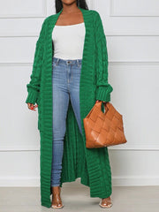 Women's Cardigans Loose Solid Pocket Long Sweater Cardigan
