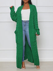 Women's Cardigans Loose Solid Pocket Long Sweater Cardigan