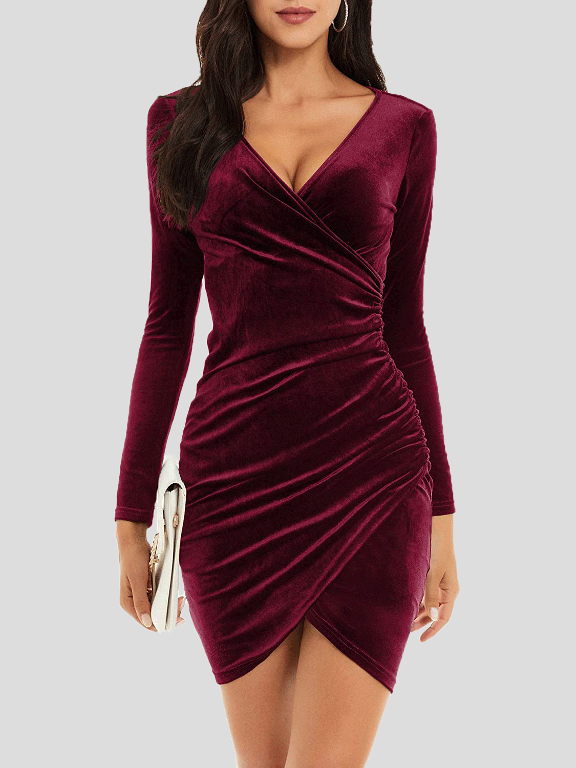 Women's Dresses Deep V-Neck Long Sleeve Skinny Dress