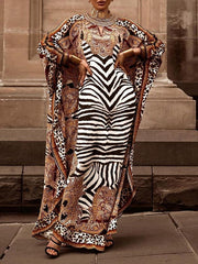 Women's Dresses Loose Printed Robe Long Sleeve Dress