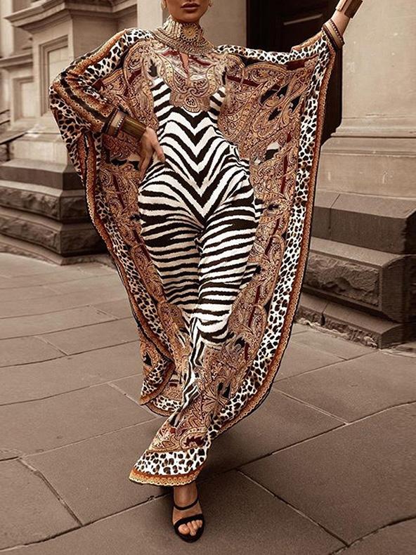 Women's Dresses Loose Printed Robe Long Sleeve Dress