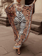 Women's Dresses Loose Printed Robe Long Sleeve Dress