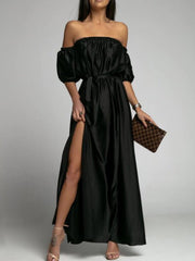 Women's Dresses One-Shoulder Short Sleeve Slit Dress