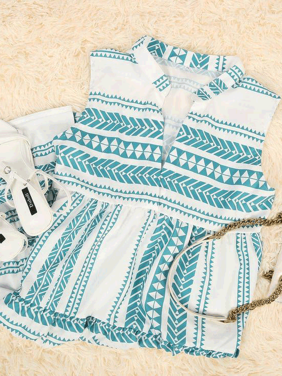 Women's Dresses Vintage Print Sleeveless Casual Dress