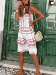 Women's Dresses Vintage Print Sleeveless Casual Dress