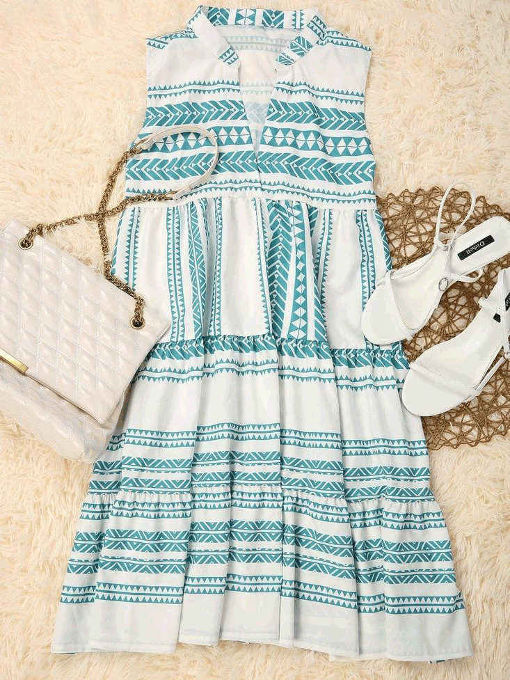 Women's Dresses Vintage Print Sleeveless Casual Dress