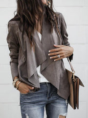 Women's Jackets Solid Lapel Casual Small Jacket