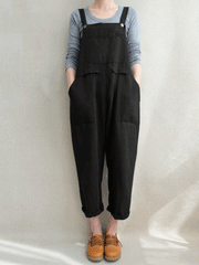 Women's Jumpsuits Fashion Pocket Suspenders Jumpsuit