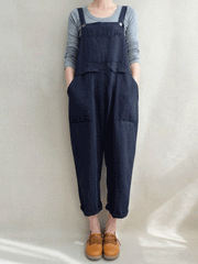 Women's Jumpsuits Fashion Pocket Suspenders Jumpsuit