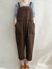 Women's Jumpsuits Fashion Pocket Suspenders Jumpsuit